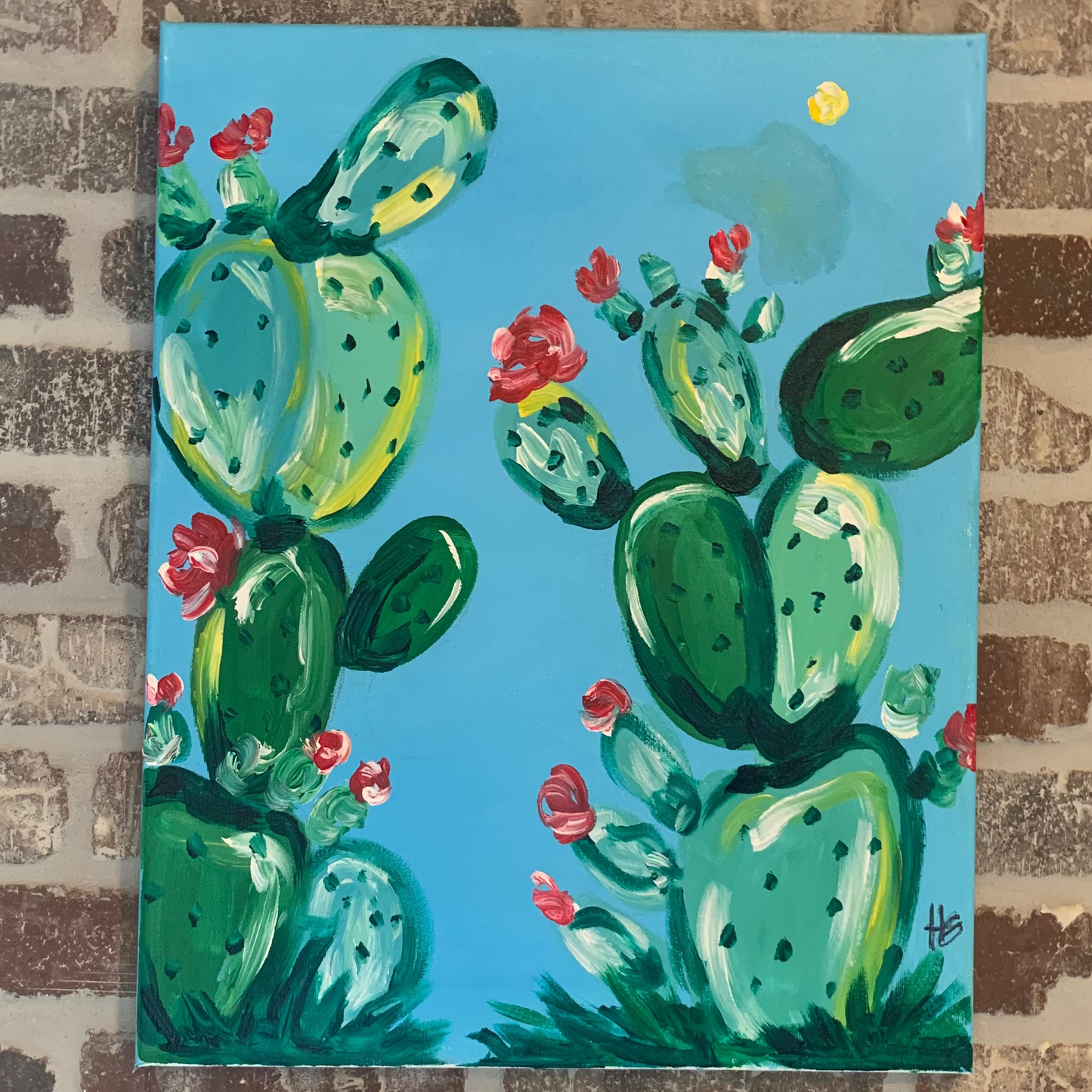 Bright Cacti Canvas Class - Saturday, August 29th - 6-8PM