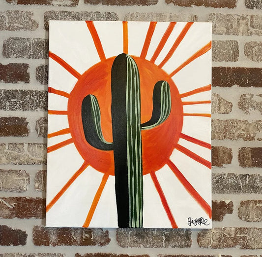 Cactus Sun Canvas Class - Friday, August 30th - 6:30-8:30PM