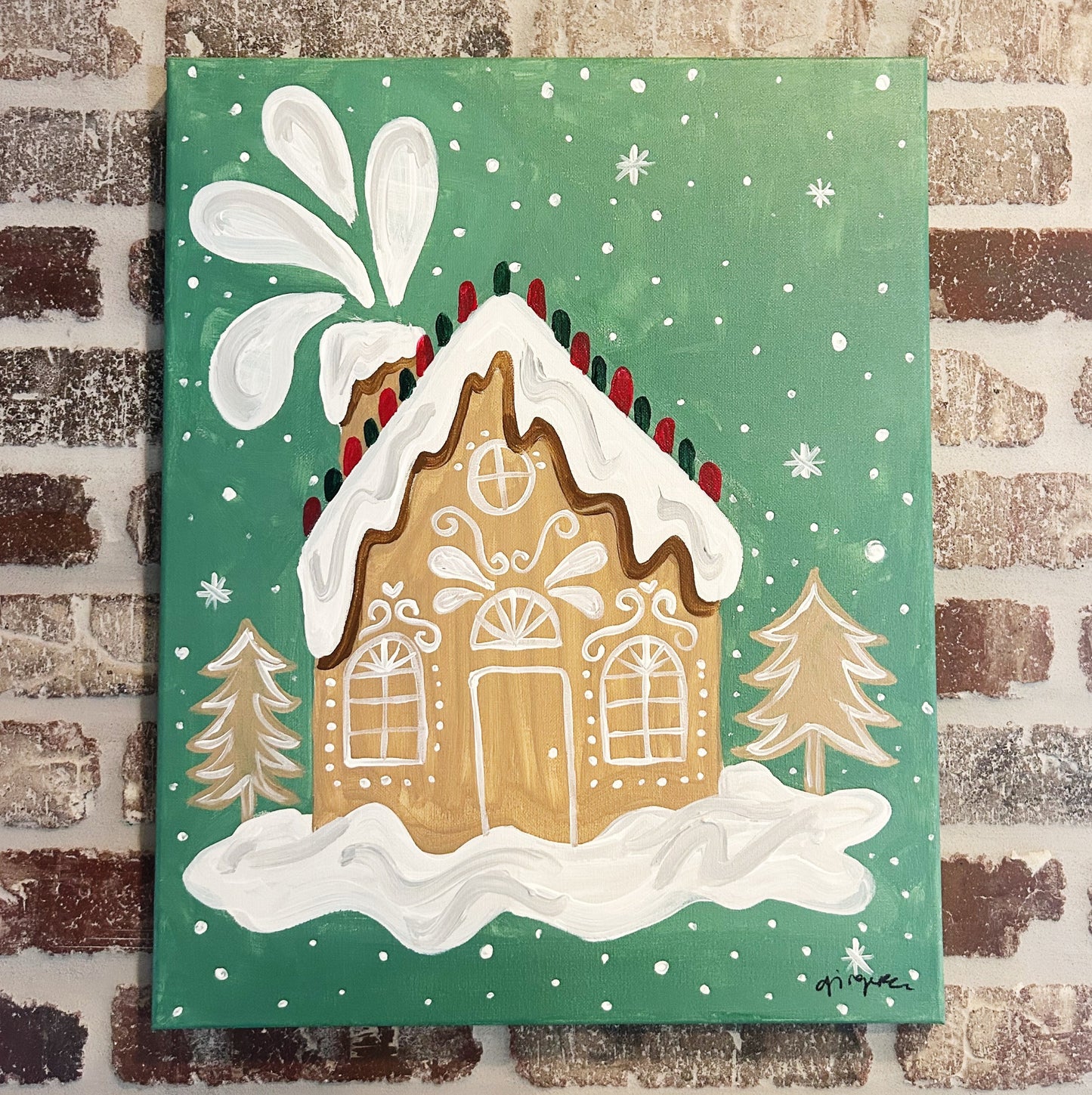 Gingerbread Canvas Class - Friday, December 13th - 6:30-8:30PM