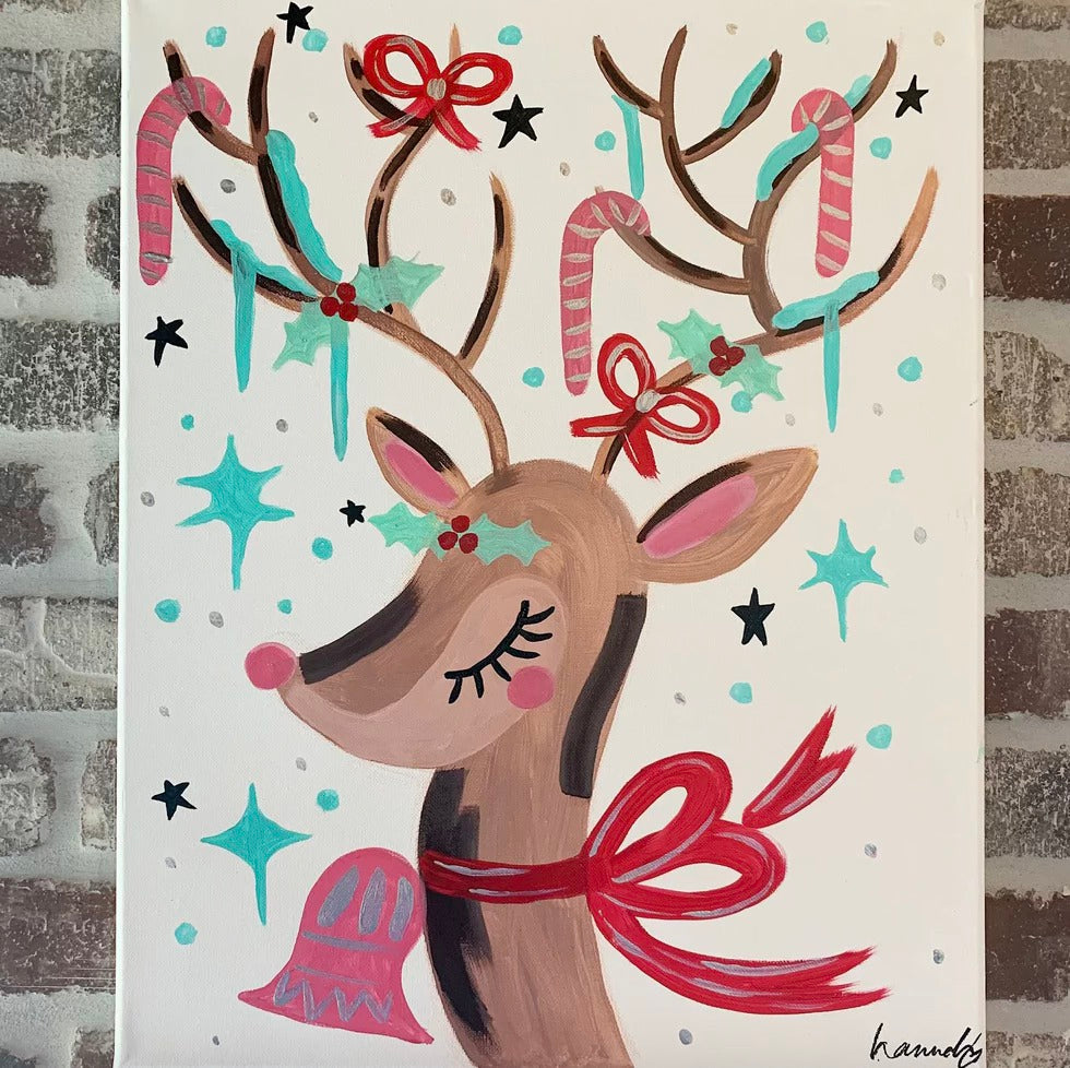 Retro Reindeer Canvas Class - Thursday, December 4th - 6:30-8:30PM