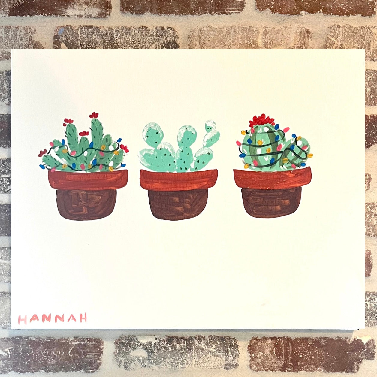 Festive Cacti Canvas Class - Saturday, December 21st - 11AM-1PM