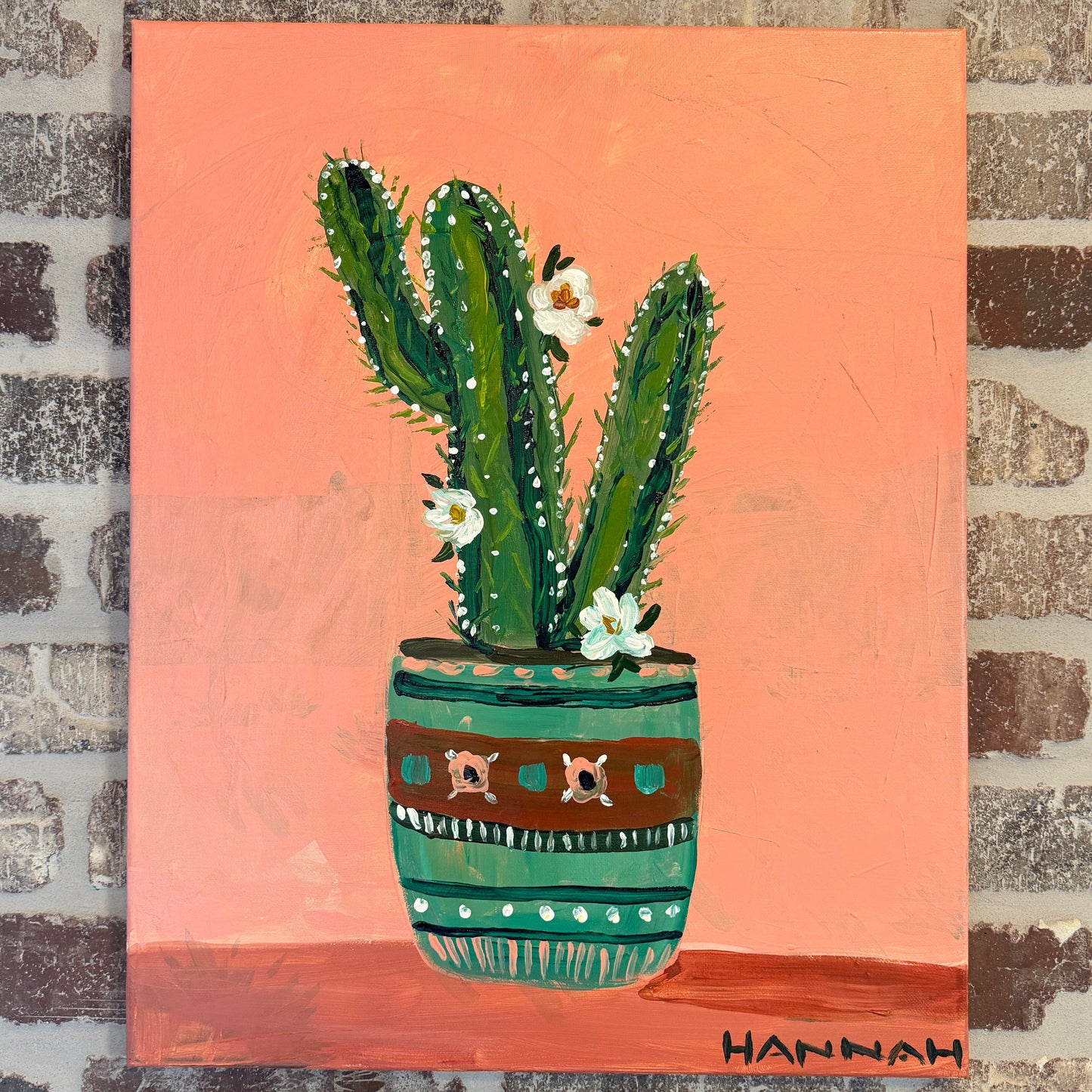 Potted Cactus Canvas Class -Saturday, September 12th 6-8PM