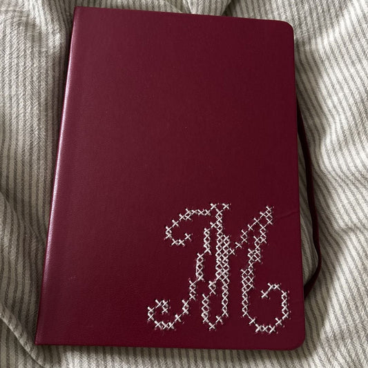 Cross Stitch Monogram Journal Class - Sunday August 23rd 3:30-5:30PM