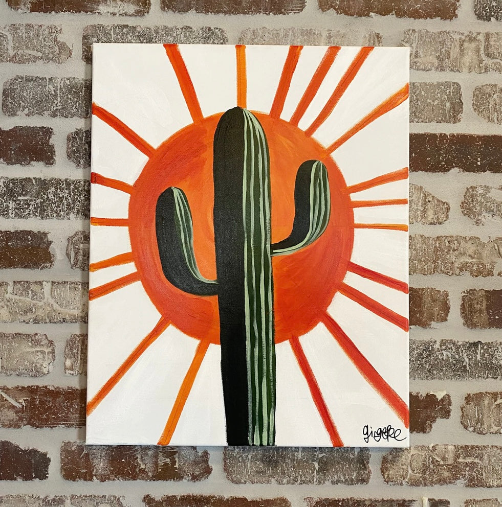 Cactus Sun Canvas Class- Thursday, September 24th 6-8 PM