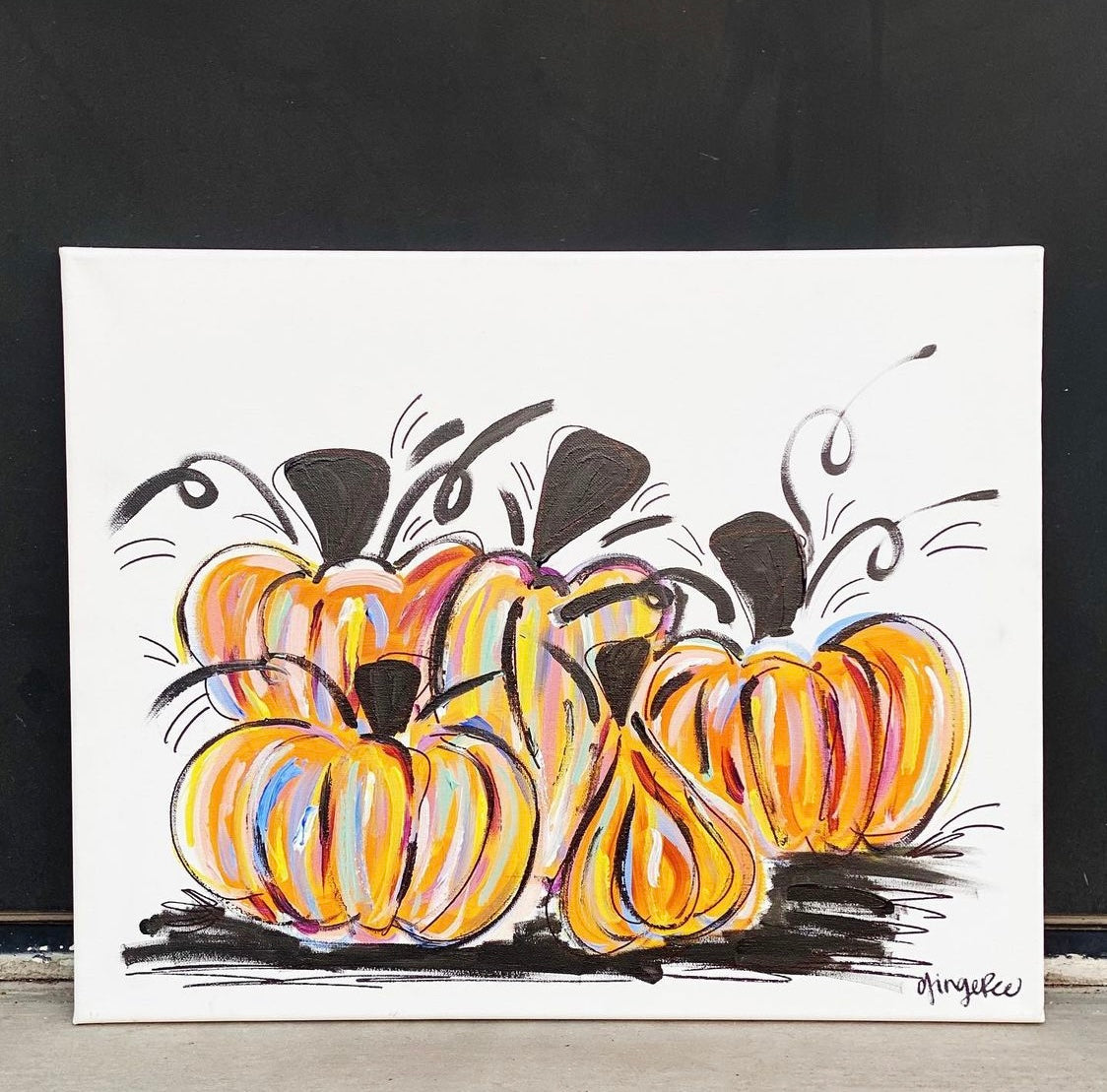 Abstract Pumpkins Canvas Class - Sunday, October 4th 11AM-1PM