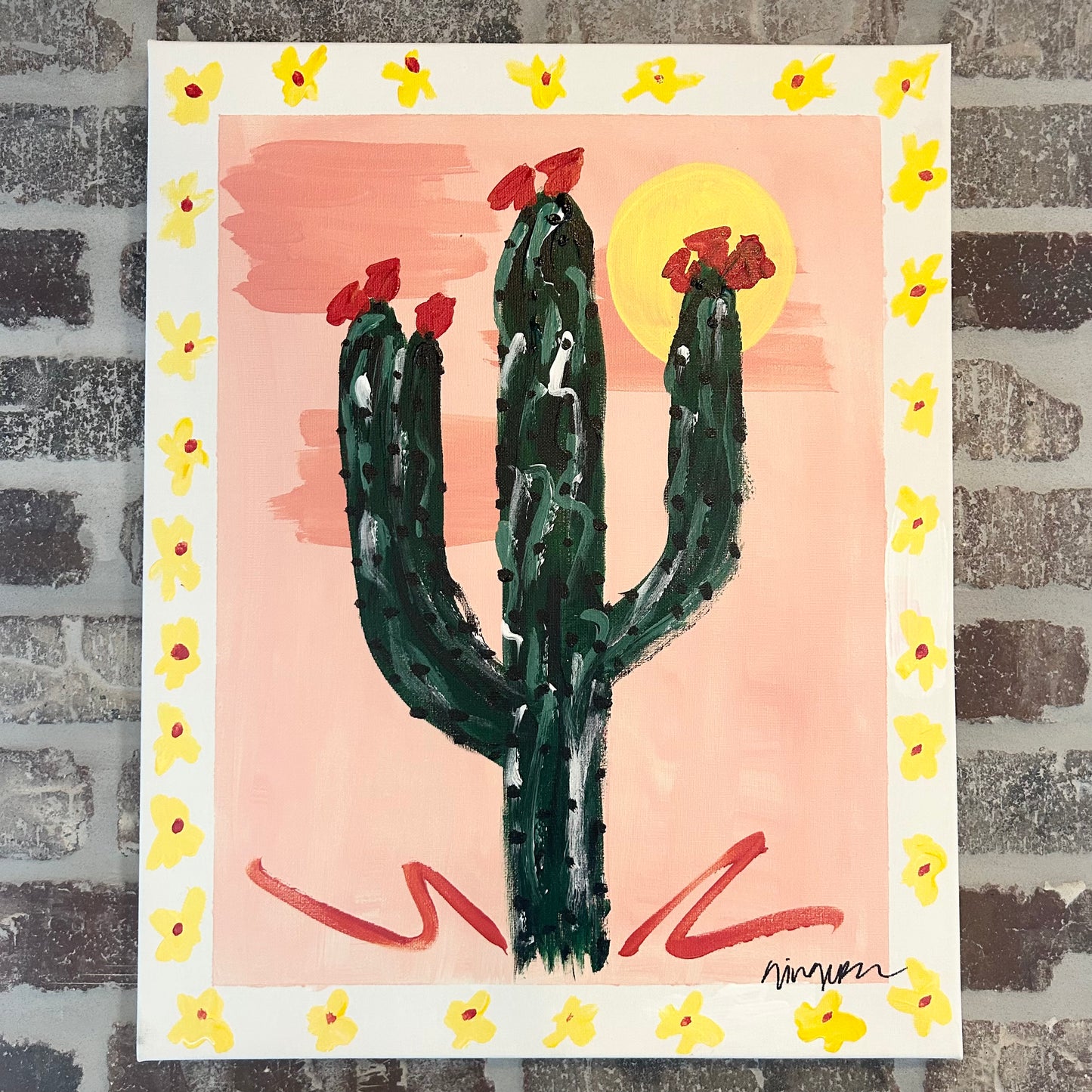 Spring Cactus Canvas Class - Friday, February 23rd - 6:30-8:30PM